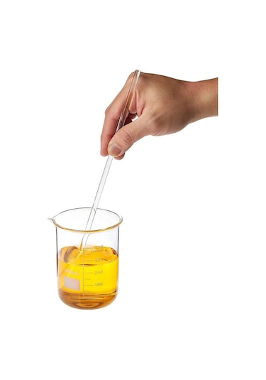 Agena 5 Adet Borosilikat Cam Baget 7x250 Mm - İçi Dolu Çubuk Glass Stirring Bar