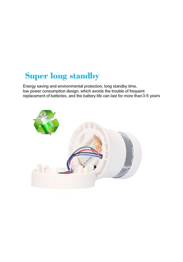 Symbee Tuya Wifi Optik Duman Algılayıcı, Uzak Kumanda App, 85db Alarm, 5 Yıllık Li-pil, Beyaz, Bağımsız Yangın Uyarıcısı