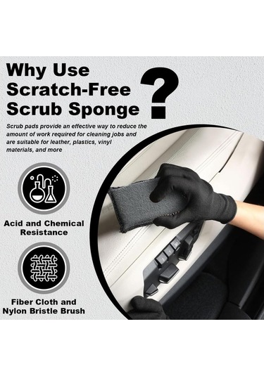 Suofeng 3'lü Araç İç Temizlik Sponsu - Çift Taraflı Mikrofiber Ve Yumuşak Fırça, Derinlemesine Yıkanma, Dashboard-koltuk-kapı Uygun