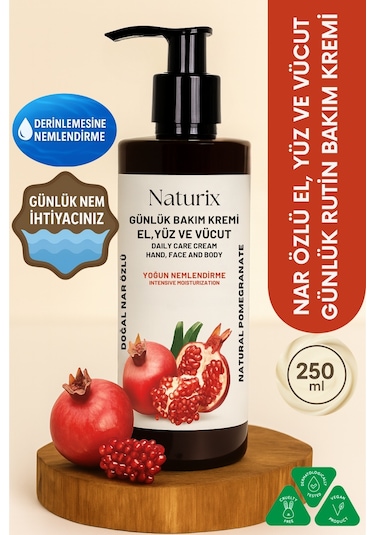 Naturix Nar Özlü  El Yüz Vücut Nemlendirici 250 ML
