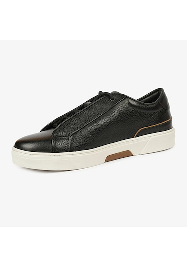 Greyder 17420 Erkek Siyah Hakiki Deri Sneaker Ayakkabı Siyah