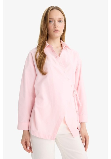 Defacto Regular Fit Gömlek Yaka Önden Bağlamalı Poplin Uzun Kollu Gömlek Tunik F8347ax25aupn648 Pembe Defacto Regular Fit Gömlek Yaka Önden Bağlamalı Poplin Uzun Kollu Gömlek Tunik F8347ax25aupn648 Pembe