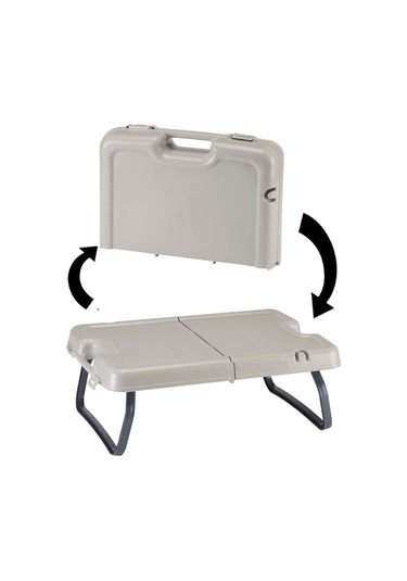 Çok Amaçlı Katlanır Masa Piknik Masası Saklama Masası Beyaz - Siyah