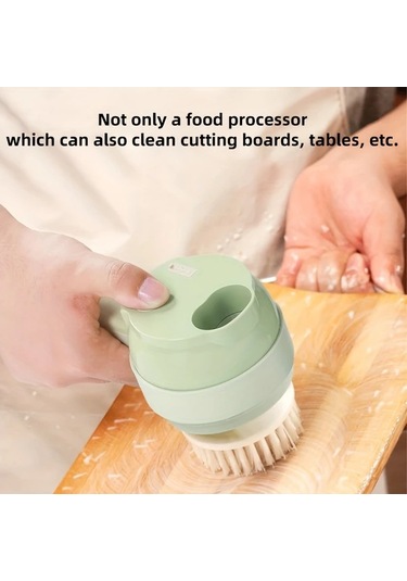 Honeybeeshop Gmbin Elektrikli Yeşil Sarımsak Doğrayıcı Sebze Dilimleyici Usb El Tipi Gıda İşlemcisi Değiştirilebilir Bıçaklar Ev Ve Profesyonel Kullanım Yeşil