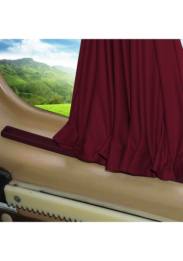 Pandami Citroen Berlingo 2.nesil 2008-2018 Uyumlu Bordo Raylı Oto Perde Takımı