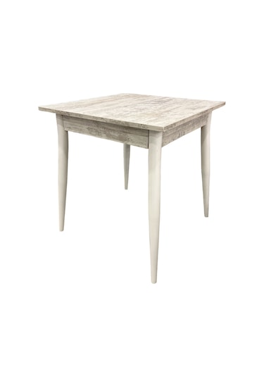 Mendel Masa Ve Bahar Çapraz Sandalye Takımı, Kristal, 70x70 Beyaz