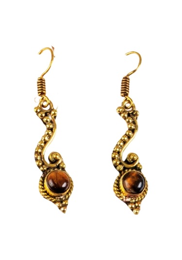 Waves And Pebbles Klasik Damlalar Küpe No6 Bronz