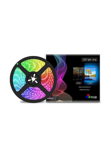 Dianziye 5v Usb Rgb Led Işık Şeridi 5050 30 Led/m, Müzik Ses Kontrolü, 20 Tuşlu Kumanda, Renk Değiştirme, Ev Dekorasyonu, 2m 60 Led