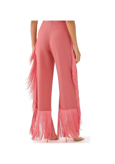 Taller Marmo Şık Yüksek Bel Salaş Pantolon Pembe