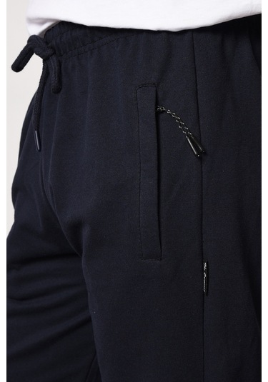 MMetalic Erkek Lacivert Düz Paça Cep Fermuar Detaylı Rahat Kesim Eşofman Altı Mtlc046 001 Lacivert