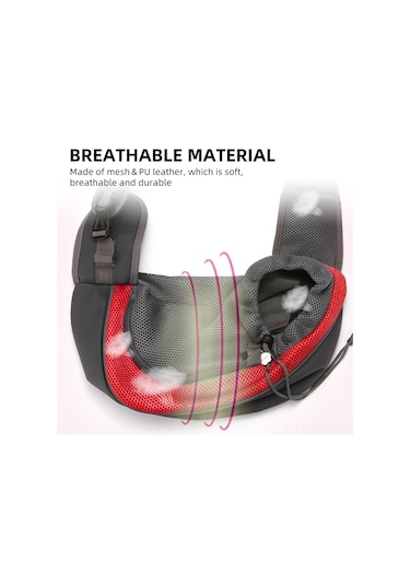 Samdoo Küçük Evcil Hayvanlar İçin透气 Kolluk Çantası - Kedi Köpek Taşıma Çantası, Ayarlanabilir Askı, Güvenli Kilitli - Kırmızı, S Boyutu 3 Kg'a Kadar