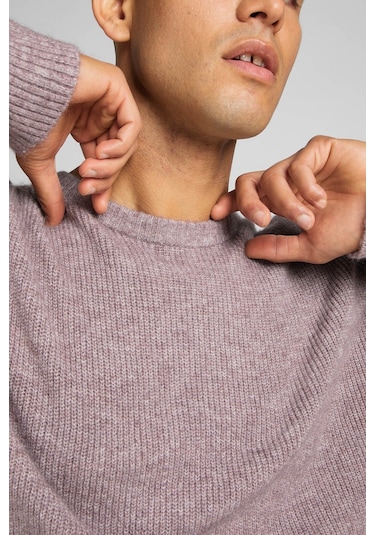 Lee Regular Fit Normal Kesim Bisiklet Yaka Mor Triko Kazak L83ZDD70 Mor