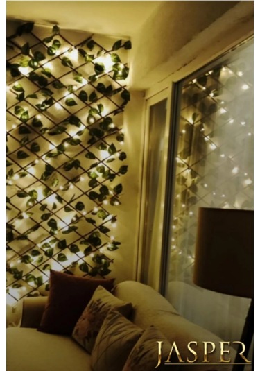 Jasper Yapay Çit Akardiyon 120cmx3m Ve 5 Mt Peri Ledli Sarmaşık Bahçe Dekoru