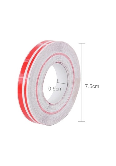 Cbtx 12mm 9.8m Kendinden Yapışkanlı Dekoratif Araç Şerit Bant Hattı Kırmızı A