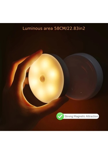 Xuweiwei 1 Adet Hareket Sensörlü Gece Lambası - Aydınlatma Ayarlı Otomatik Açma Kapama Yatak Dolap İçin Sıcak Işık Sıcak Işık