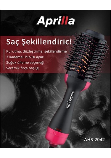 Ahs-2042 Saç Şekillendirici 3 Hız Ve Isı Ayarlı Siyah