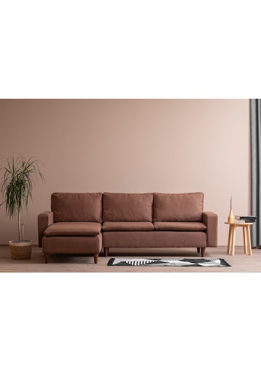 Lungo Modüler Köşe Koltuk Takımı L Koltuk - Açık Kahve Kahverengi