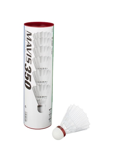 Yonex Mavıs 350 6'lı Beyaz Badmınton Topu - Kırmızı Bant