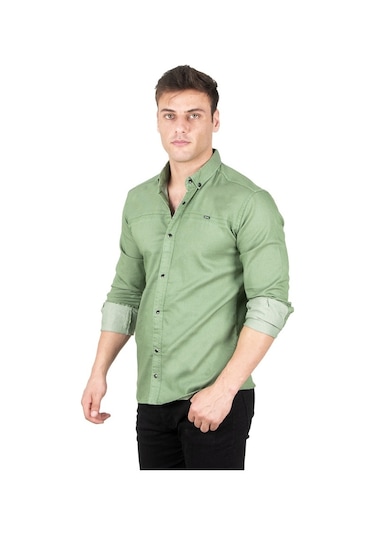 Deepsea Erkek Yeşil Çıt Çıt Düğmeli Kot Gömlek 2300412 Yeşil Deepsea Erkek Yeşil Çıt Çıt Düğmeli Kot Gömlek 2300412 Yeşil