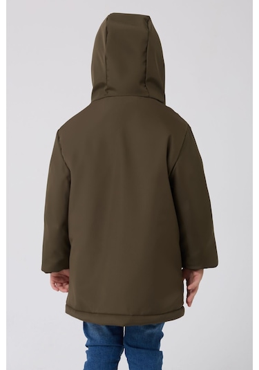 Freemen Erkek Çocuk Haki Kürklü Su Ve Rüzgar Geçirmez Kapüşonlu 3 Kışlık Mont Haki