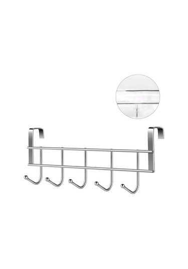 Jms 1 Adet Kapı Üstü Kanca Askı Organizatör Ceket Havlu Bornoz 5 Kanca Çelik