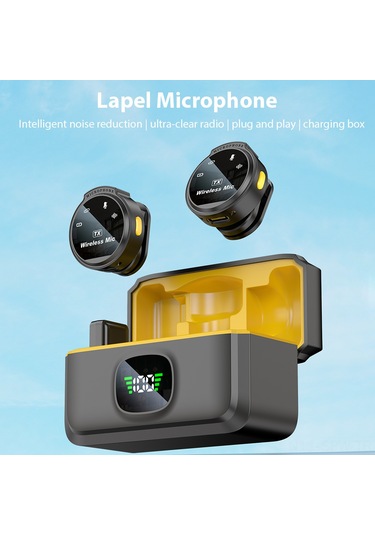 Maiyame 2.4ghz Kablosuz Mikrofon Seti - Çift Mikrofon, Şarj Kabinli, Type-c Şarj, 20hz-20khz Frekans Aralığı