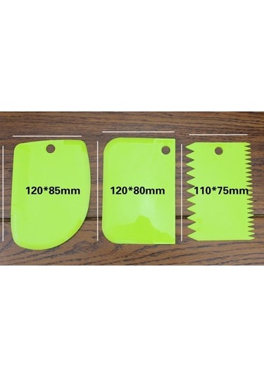 Hamur Kesici Kek Ekmek Dilimleme Pişirme Kek Bıçağı Spatula 16z Gül Kırmızı 3 Adet/Takım