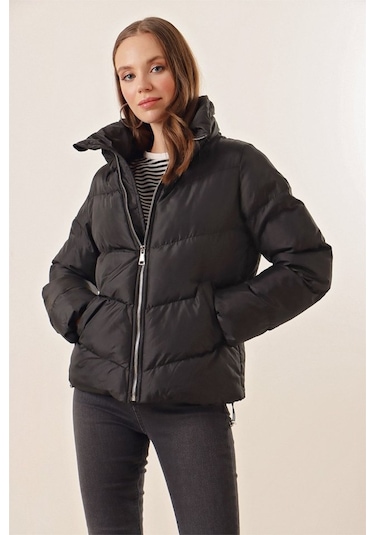 Munn Collection 5124 Siyah Dik Yaka Şişme Mont Siyah