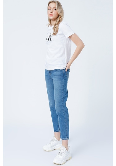 Calvin Klein Kadın Tişört-j20j219142 Beyaz