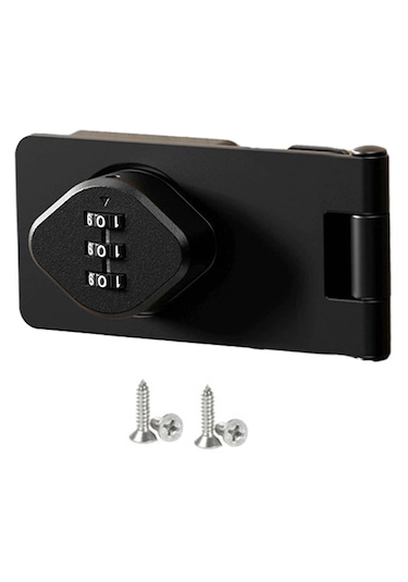 Homyl Dolap Kapı Kilidi Vidalı Çekmece Ahır Siyah-3,5-inç