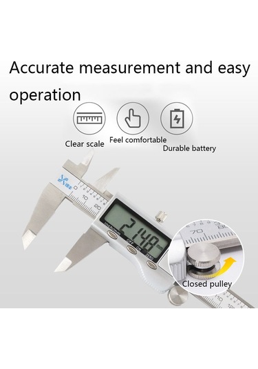 Xıfeng Paslanmaz Çelik Dijital Ekran Elektronik Sürmeli Kumpas, Özellikler: 0-200mm
