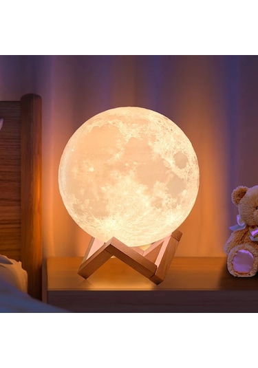 Willowhaven 1pc Aced Akıllı Ay Lambası 7.11inch/18cm Led Usb Şarj 128 Renk Uzaktan Kumanda