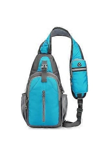 Erkek Göğüs Çantası Askılı Çanta Sırt Çantaları Naylon Çapraz Askılı Çanta Günlük Günlük Sırt Çantaları Açık Hava Omuz Sırt Çantaları Büyük Göğüs Cebi Gök Mavisi