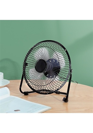 Fortunelane Usb Tahta Fanı, 4 Metal Bıçaklı, Ultra Sessiz, 360 Ayar, Kişisel Soğutma, Bilgisayar Soğutucu, Mavi