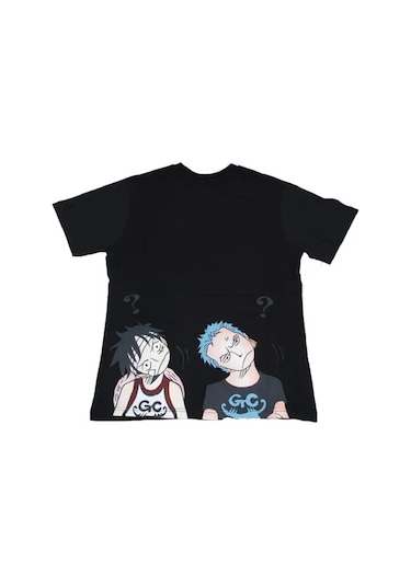 One Piece Logo Tişört Siyah Çok Renkli