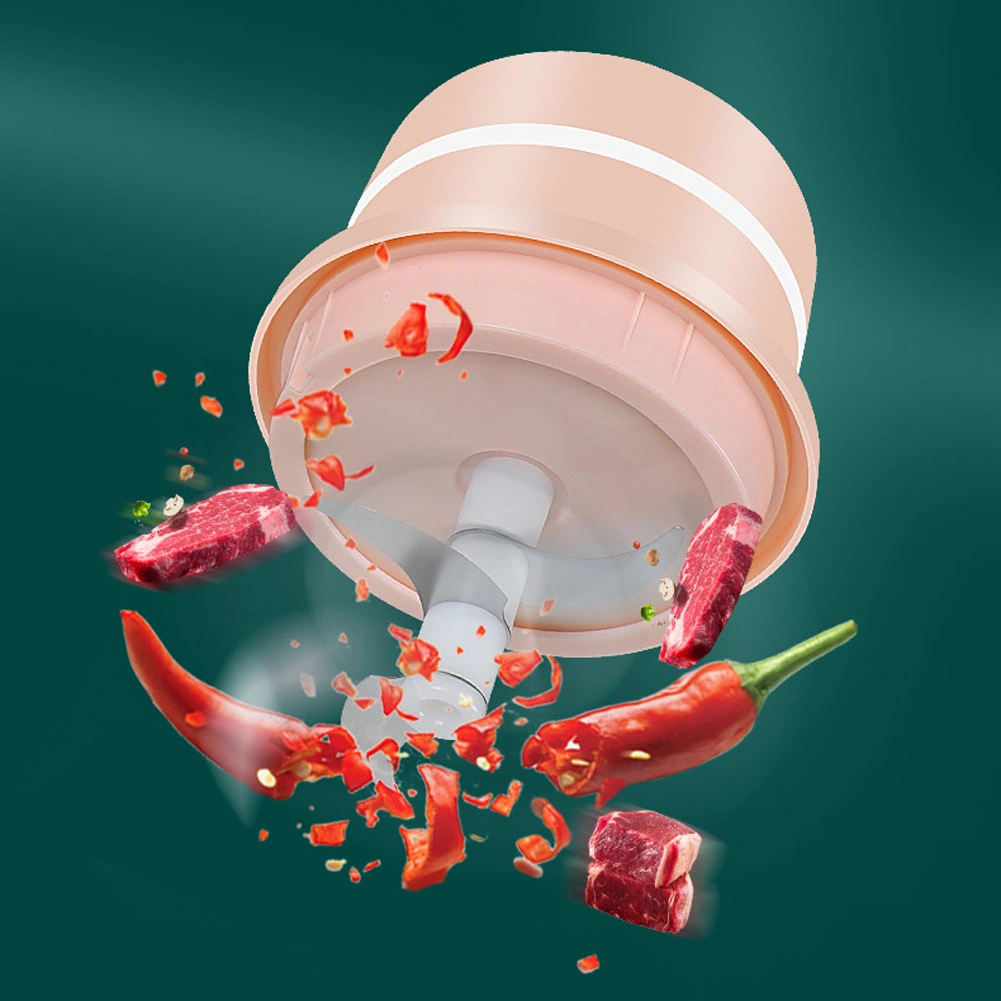 Youmex Kablosuz Elektrikli Mini Yemek Döneri 250ml - Çinko, Sebze, Et, Buz Kırıcı - Paslanmaz Çelik Bıçaklar - Şarj Edilebilir - Pembe Pembe