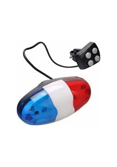 Jing Yi Bisiklet Polis Sirenli Elektronik Korna 6 Işık 4 Farklı Melodi Mavi - Kırmızı