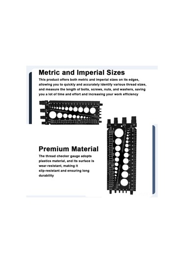 Honmex Mavi Plastik Somun Cıvata Ölçüm Aleti - Metrik Ve İngiliz Ölçekli, Keskin İşaretler, Hızlı Tanıma, Çalışma Verimliliği Artırıcı Mavi