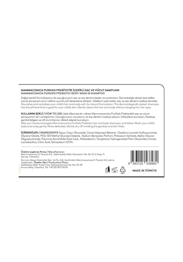 Mammacomica Purkids Prebiotikli Vegan Şampuan Ve Köpük Sabun 2'li Hijyen Paketi