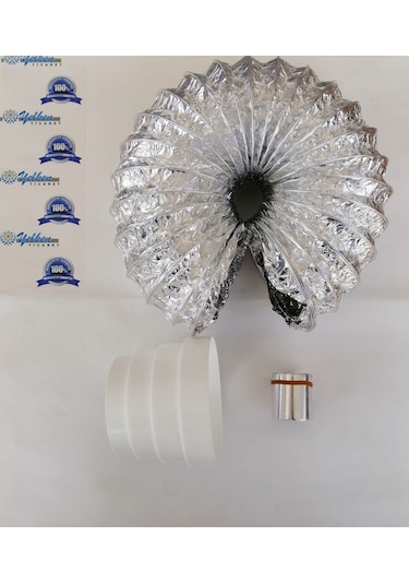 Aspiratör Şofben Borusu Çelik Telli+ Düşürücü Redüksiyon Q102 2Mt