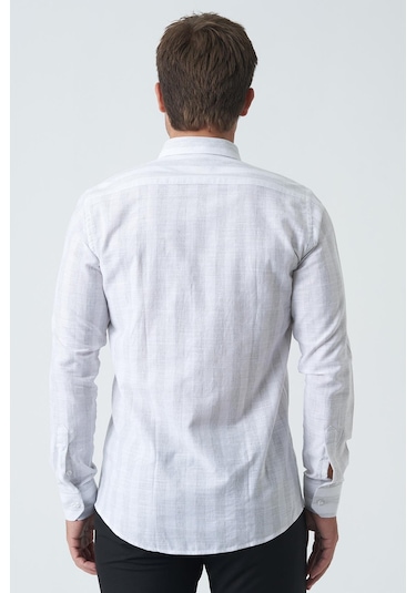 White Stone Armagh Slim Fit G2002 Pamuklu Keten Gömlek Mint-mint Mint