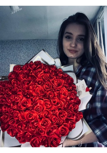 Magazin Dla Rukodel'nic Ip Gavrilov R N Kadife Kırmızı Şerit 4 Cm 3'lü Gül Buketi İçin Set 331640760