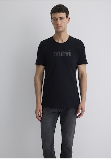 Mavi - Mavi Logo Baskılı Siyah Tişört 065199-900-Siyah