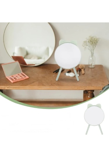 Gaman Masaüstü Dekoratif Sevimli Taraklı Makyaj Aynası Su Yeşili