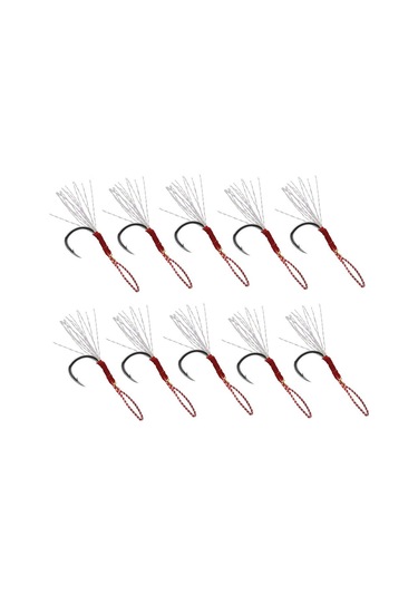 Suntek 10 Adet Balıkçılık Yrd Jig Kanca Örgü Gümüş-14