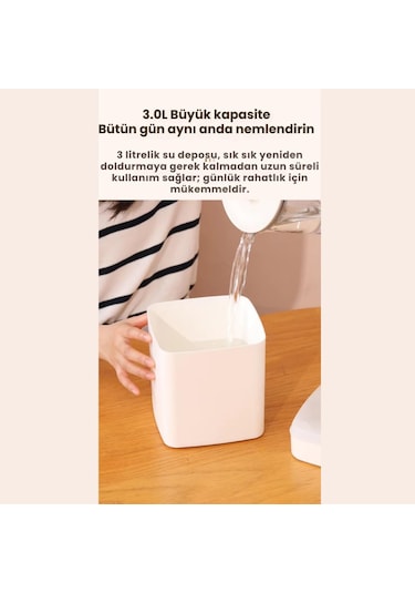 Polham 3 Litre Nano Ultrasonik Çift Püskürtmeli Hava Nemlendirici, Buhar Makinası, Koku Eklenebilir
