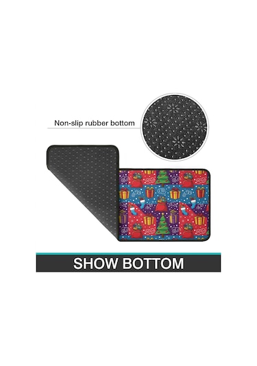 Noel Desenli 2'li Mutfak Matı, Anti-yorgunluk, Yastıklı Ve Kaymaz, Mutfak Ve Ofis İçin Noel Hediye Ağacı