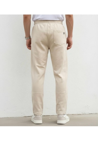 Plus Scorpion Erkek Slim Fit Pamuklu Eşofman Altı Bej