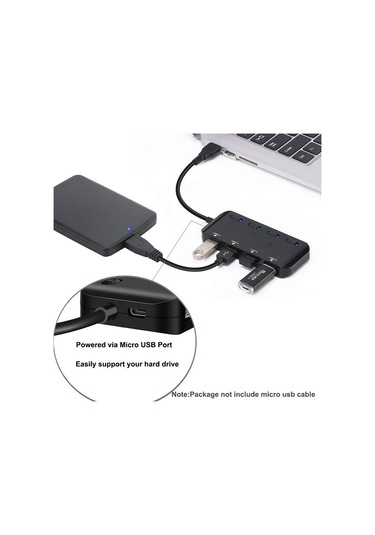 Switch İle Ultra Hızlı Usb3.0 4 Port Hub, Boyut:usb 3.0