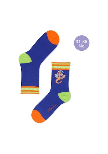 Milk&moo Ponix Çocuk 5'li Çorap Seti, 31-35 Numara, Yumuşak Ve Eğlenceli Tasarım Mor